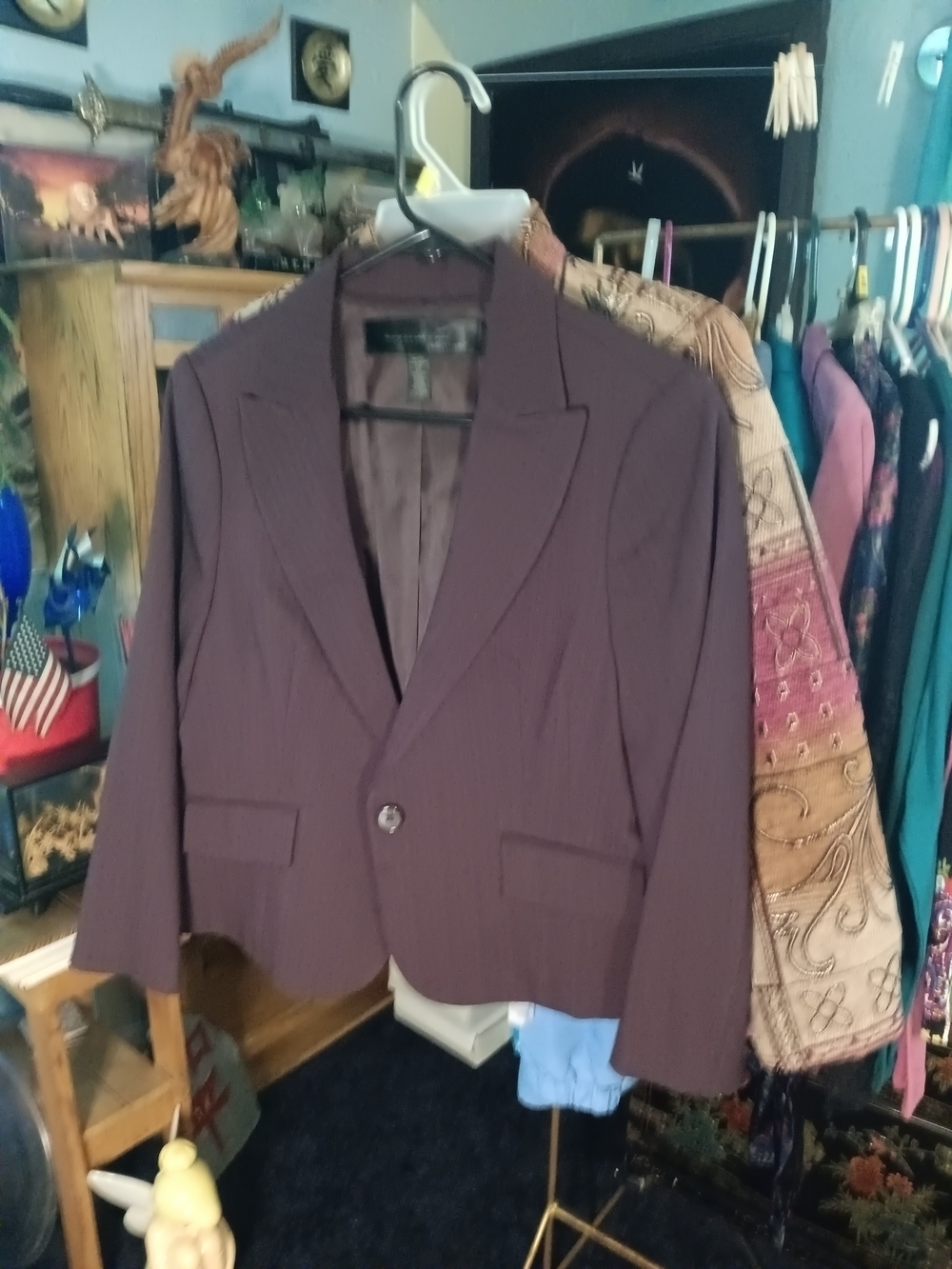 Apostrophe Plum Tailored Single-Button Blazer